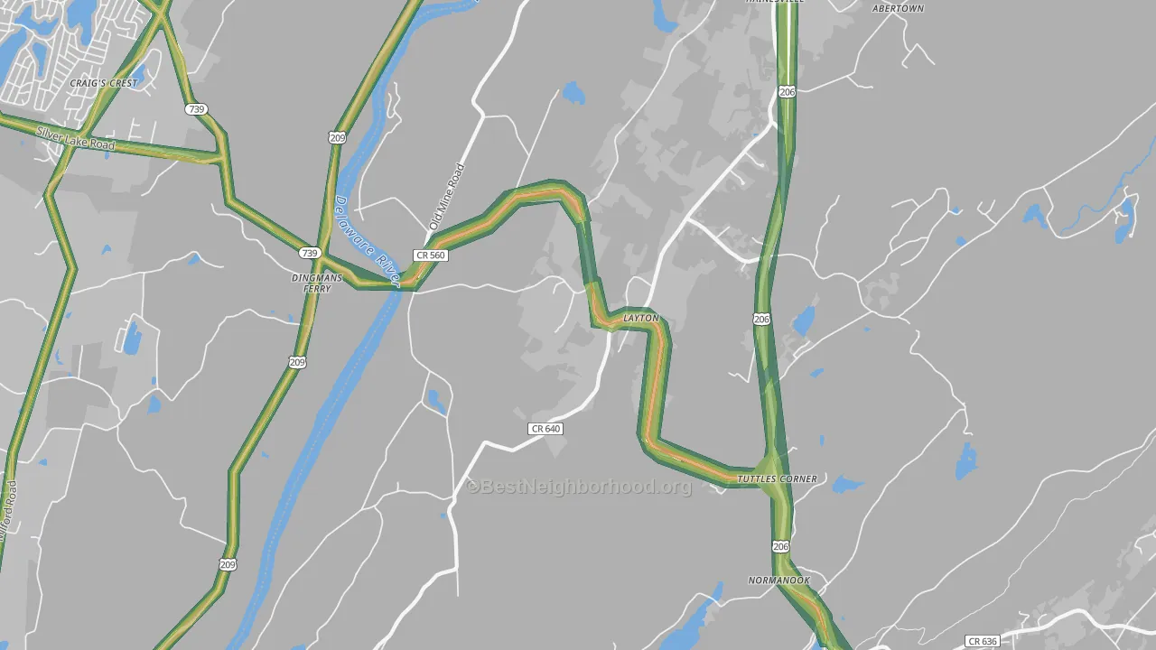 07851, NJ Map of Noise Levels in 07851