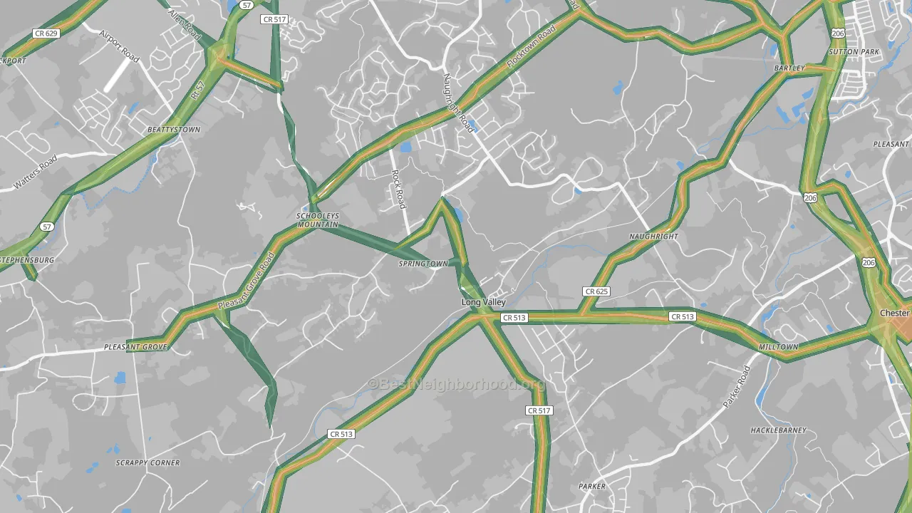 07853, NJ Map of Noise Levels in 07853