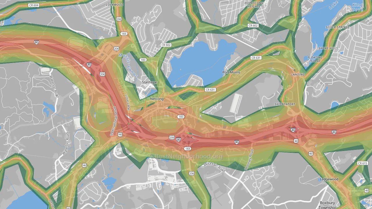 07857, NJ Map of Noise Levels in 07857