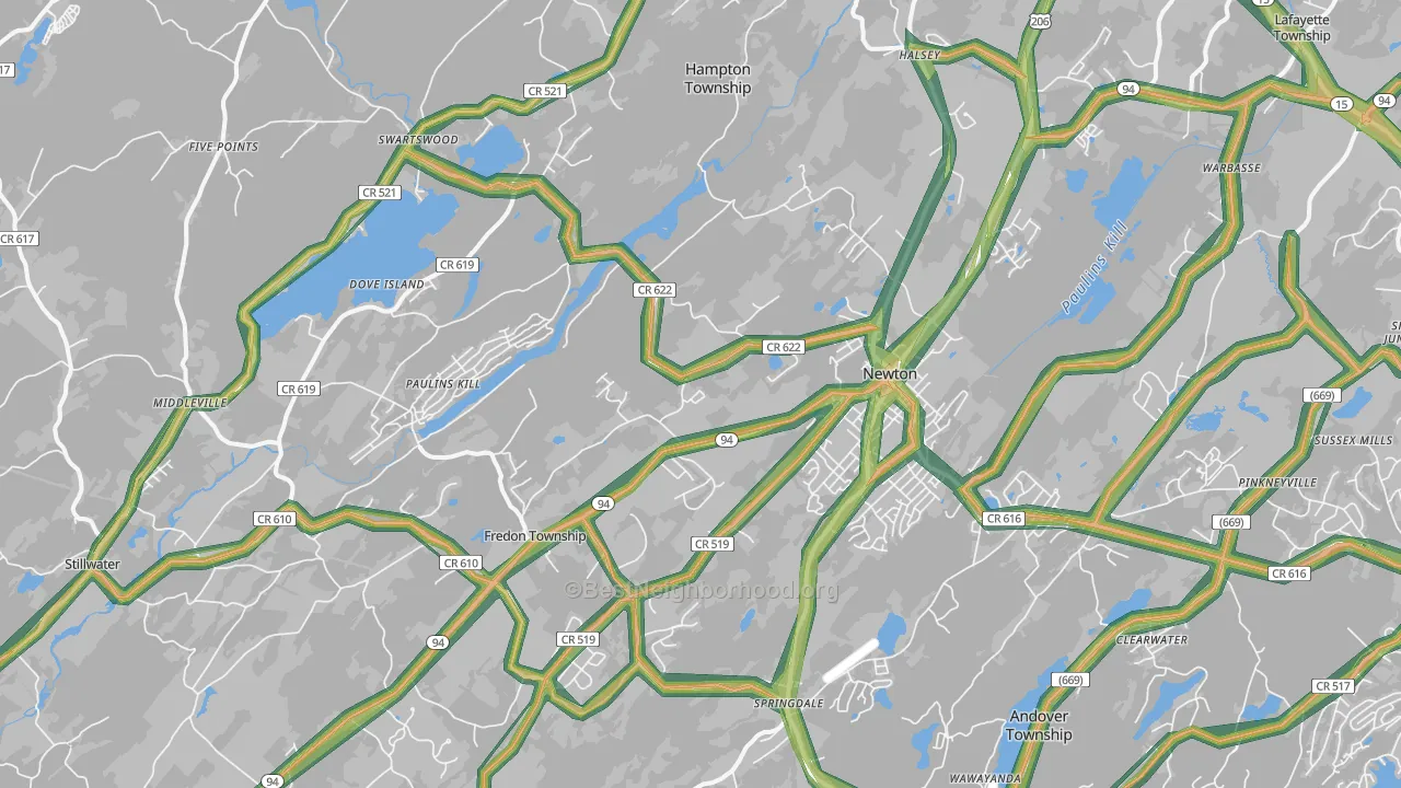 07860, NJ Map of Noise Levels in 07860