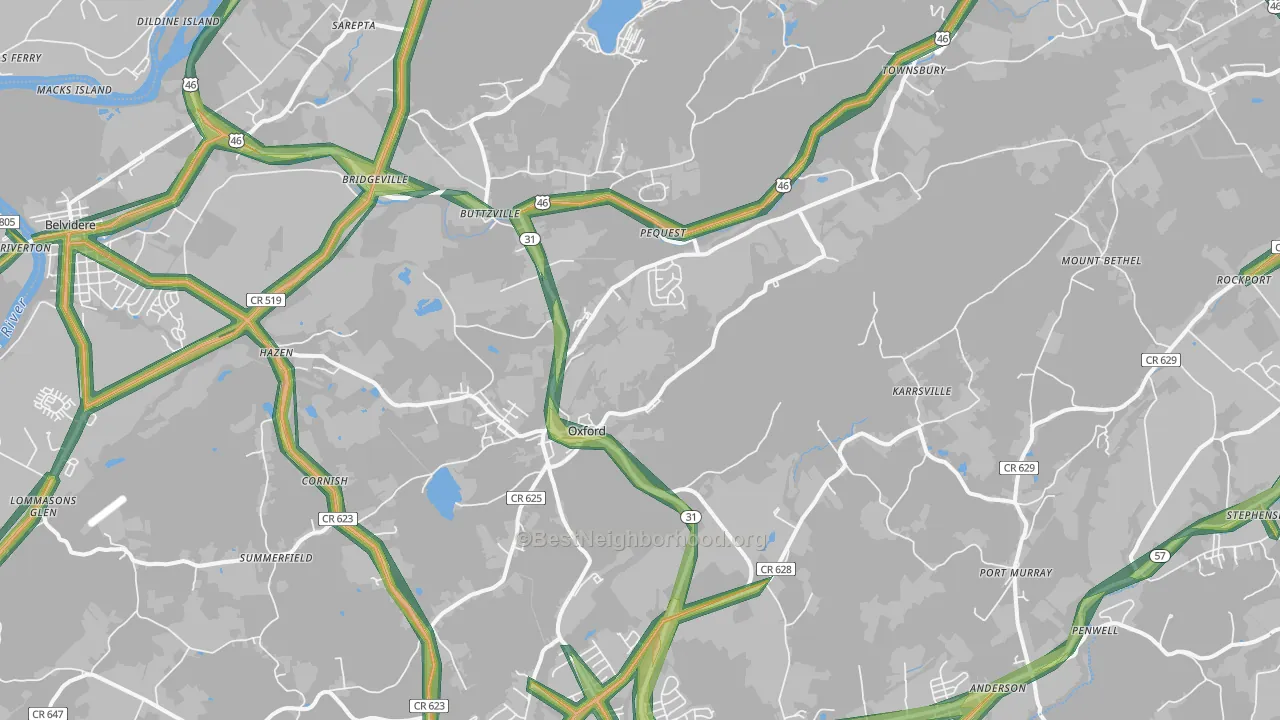 07863, NJ Map of Noise Levels in 07863