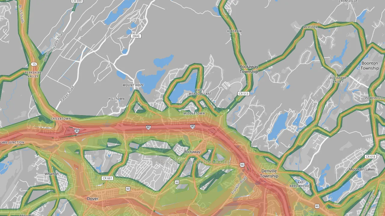 07866, NJ Map of Noise Levels in 07866
