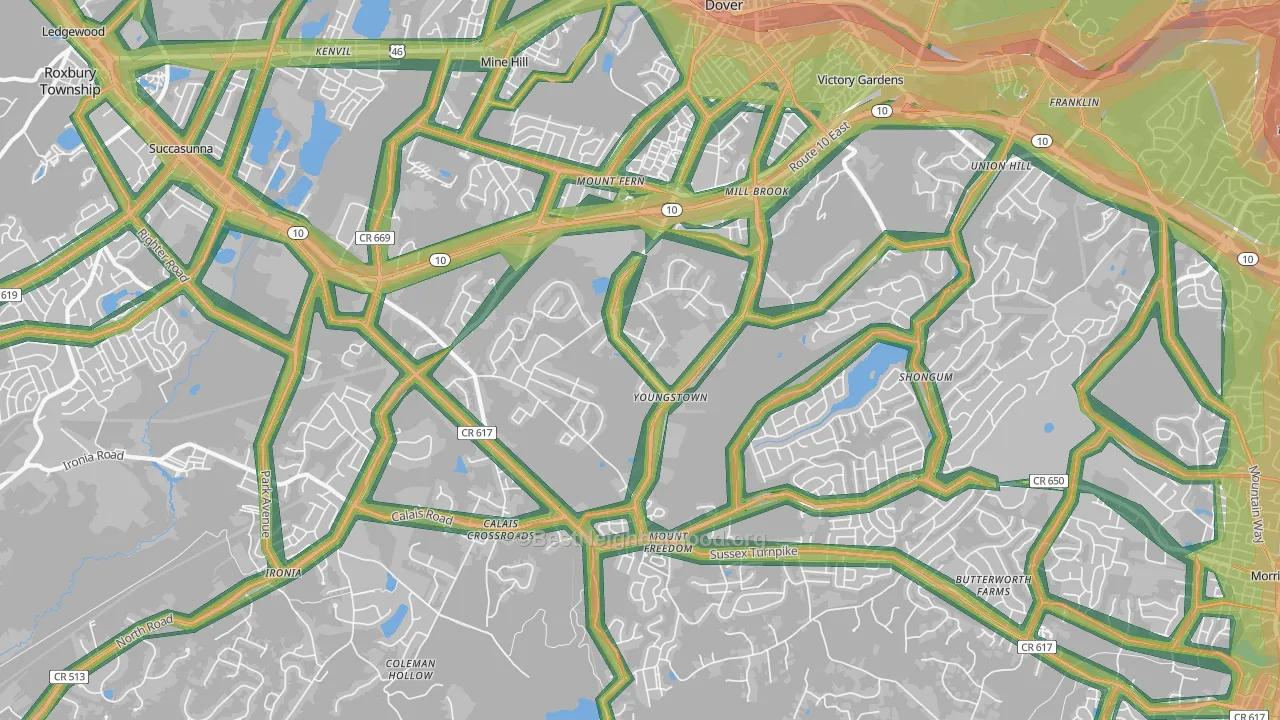 07869, NJ Map of Noise Levels in 07869