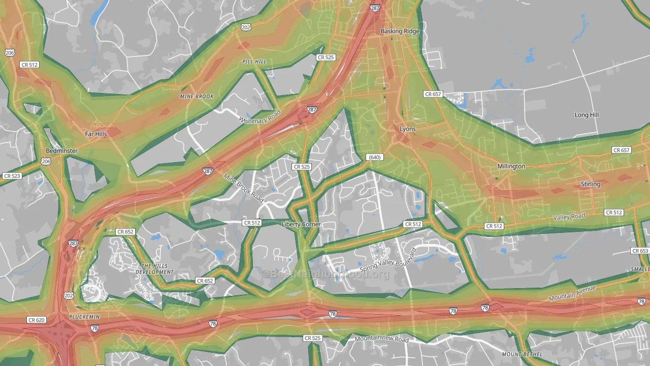 07920, NJ Map of Noise Levels in 07920