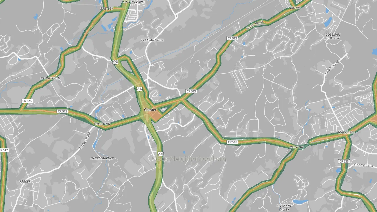 07930, NJ Map of Noise Levels in 07930