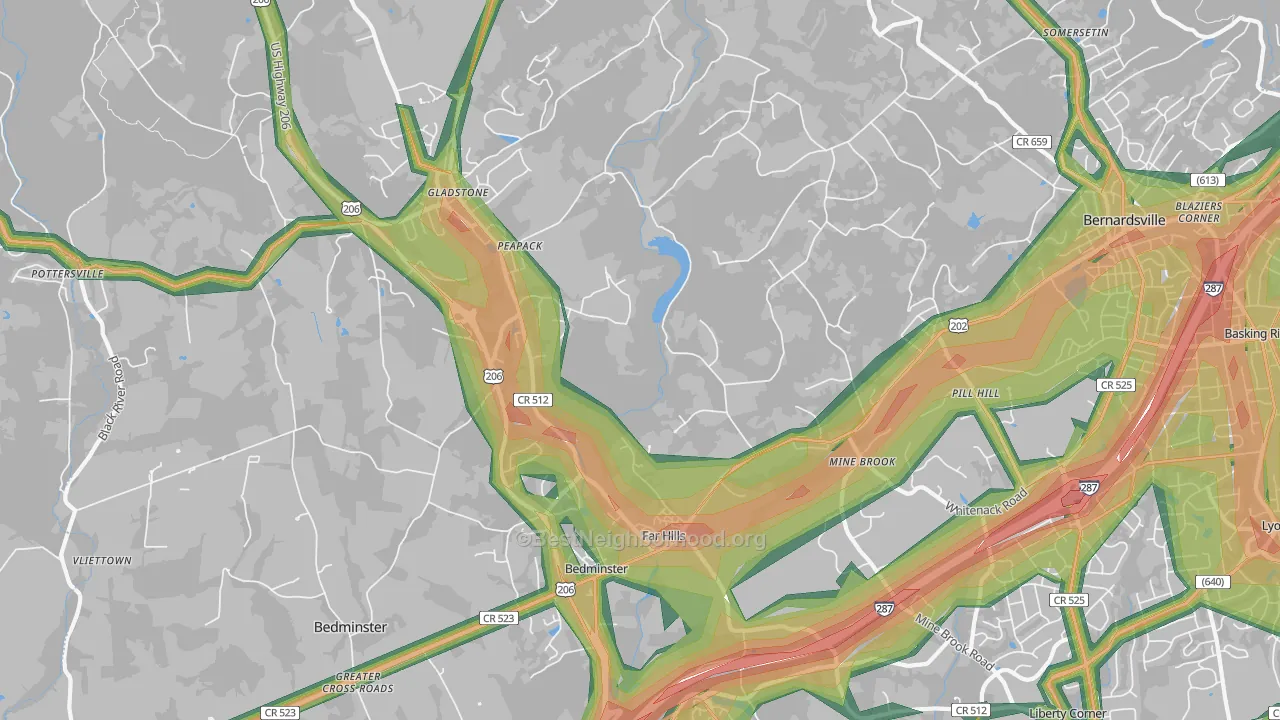07931, NJ Map of Noise Levels in 07931