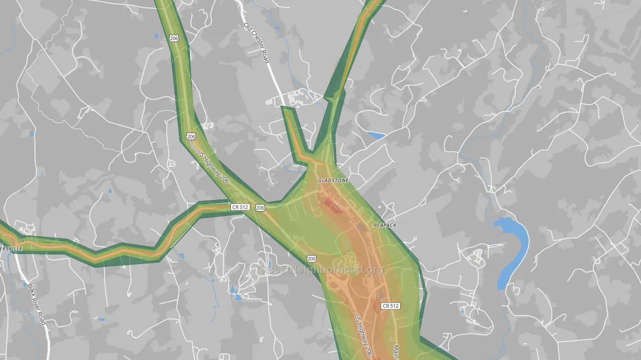 07934, NJ Map of Noise Levels in 07934