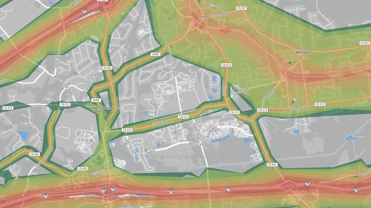 07939, NJ Map of Noise Levels in 07939