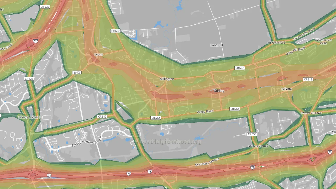 07946, NJ Map of Noise Levels in 07946