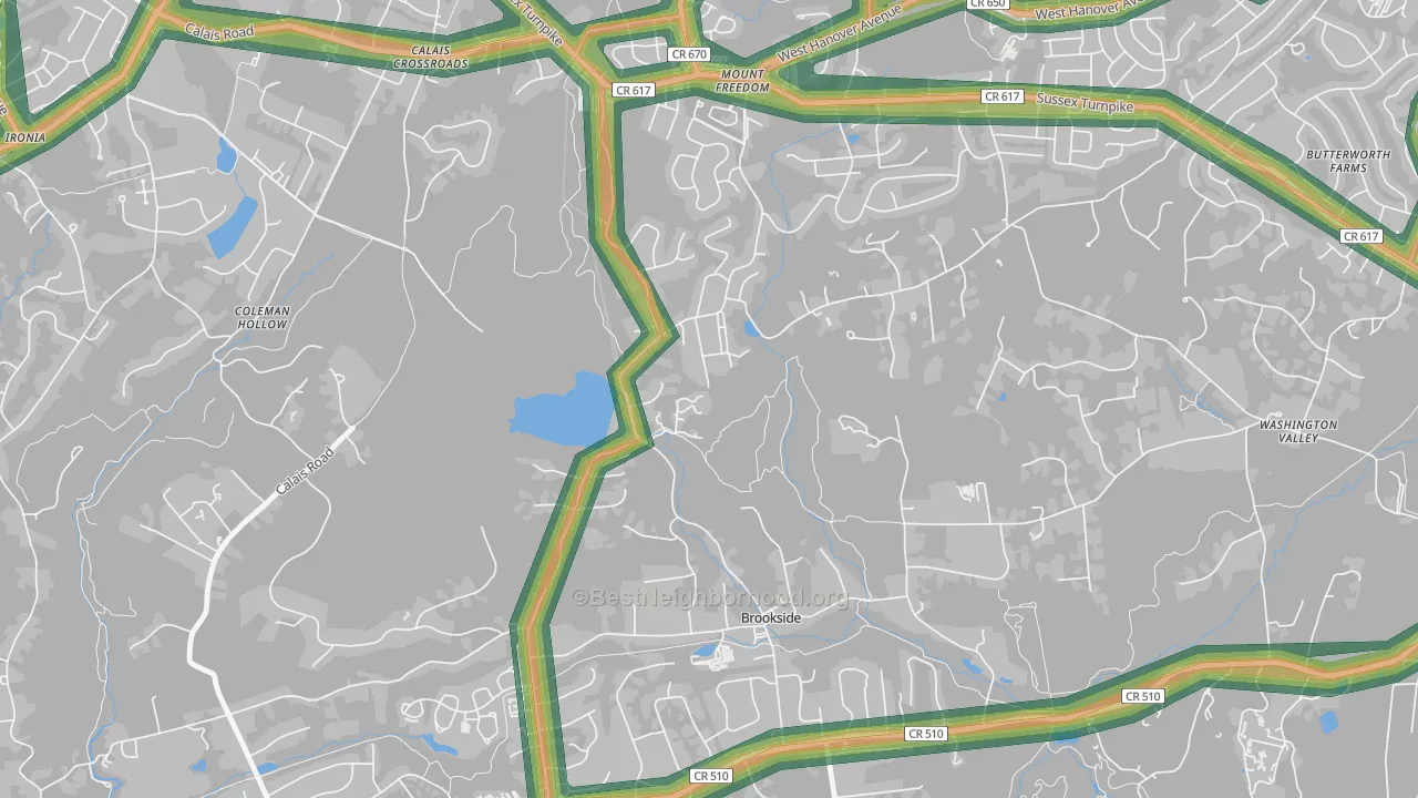 07970, NJ Map of Noise Levels in 07970