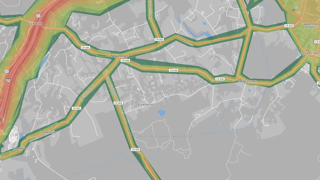 07976, NJ Map of Noise Levels in 07976