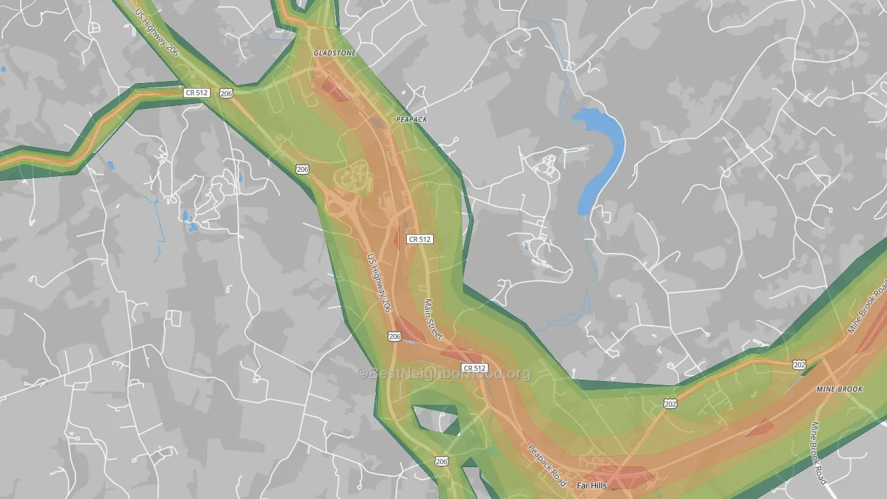 07977, NJ Map of Noise Levels in 07977