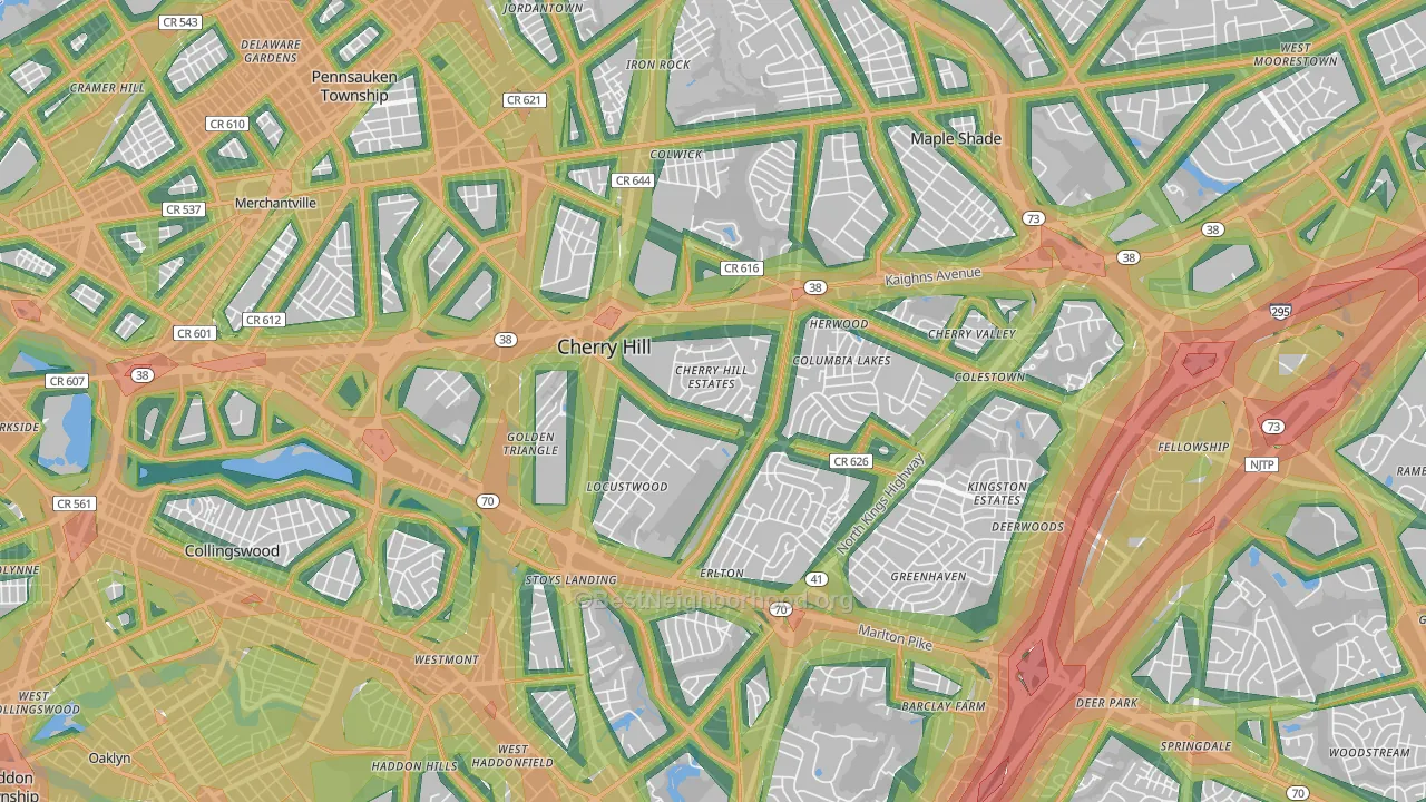 08002, NJ Map of Noise Levels in 08002