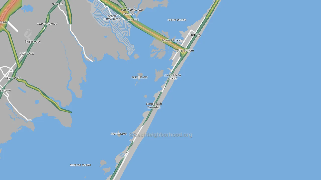 08008, NJ Map of Noise Levels in 08008