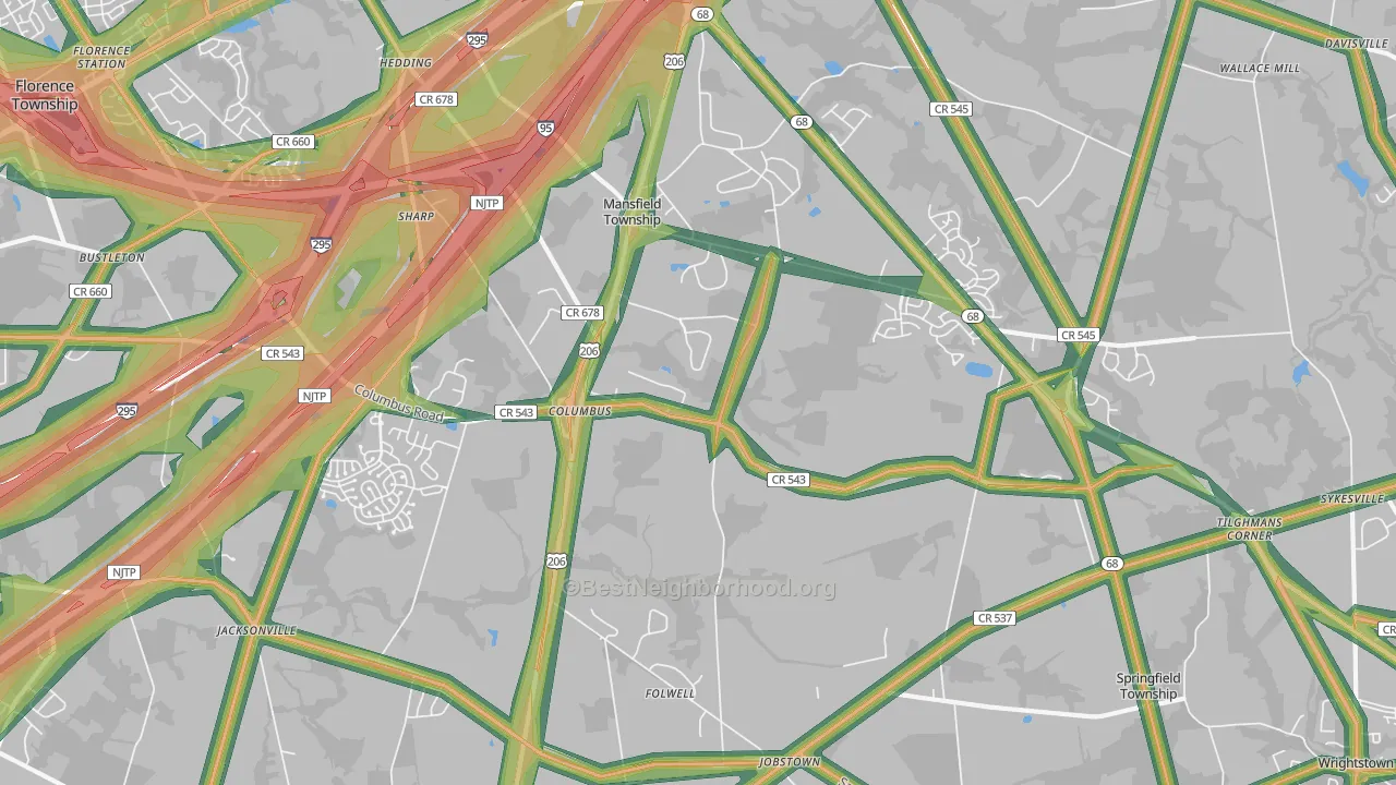 08022, NJ Map of Noise Levels in 08022