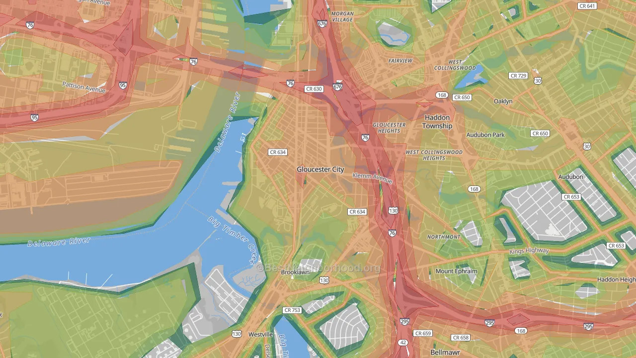 08030, NJ Map of Noise Levels in 08030