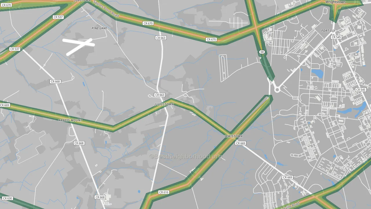 08042, NJ Map of Noise Levels in 08042
