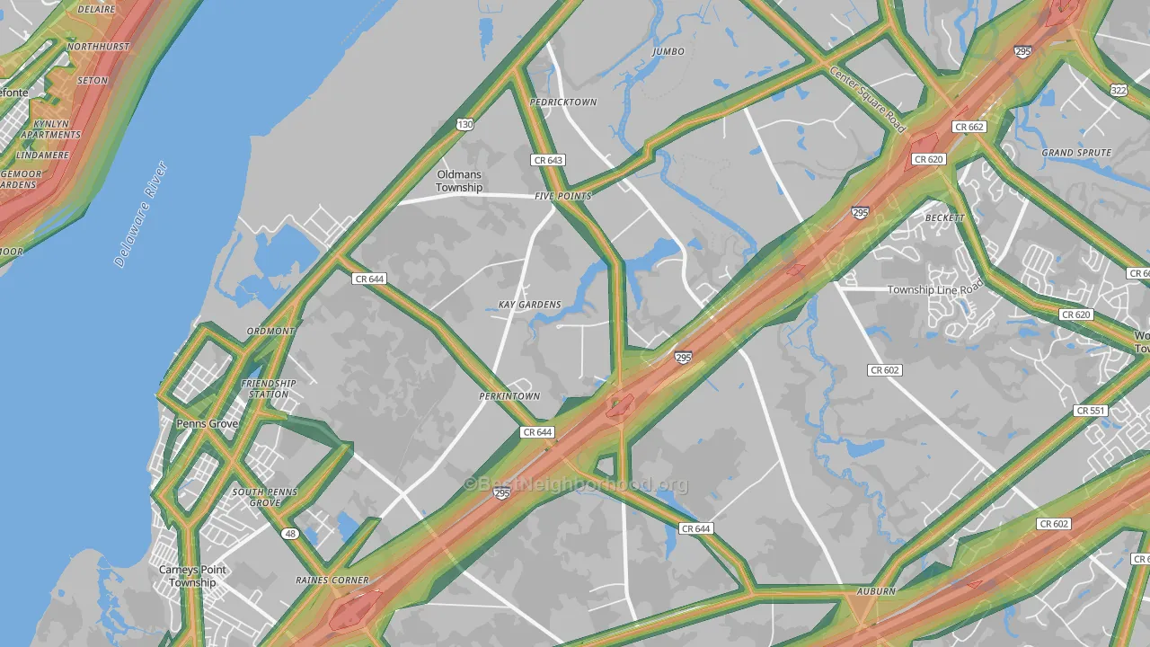 08067, NJ Map of Noise Levels in 08067