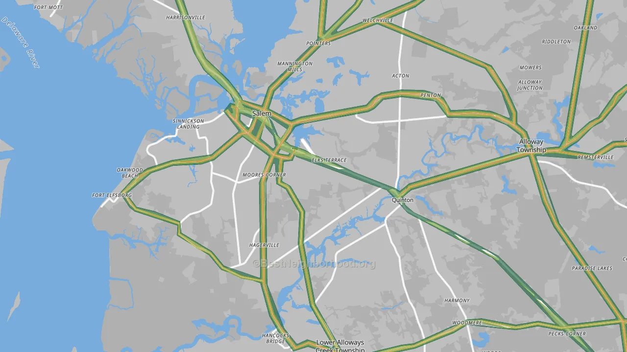 08079, NJ Map of Noise Levels in 08079