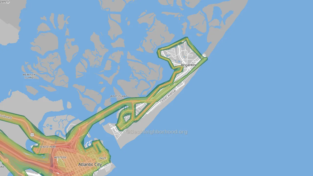 08203, NJ Map of Noise Levels in 08203