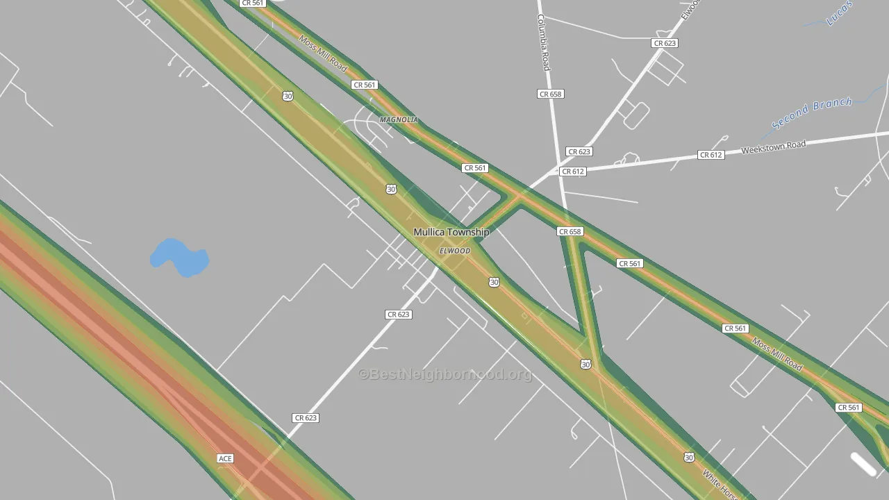 08217, NJ Map of Noise Levels in 08217