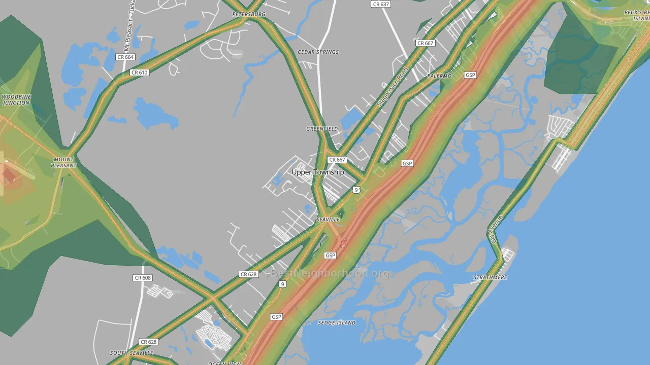 08230, NJ Map of Noise Levels in 08230
