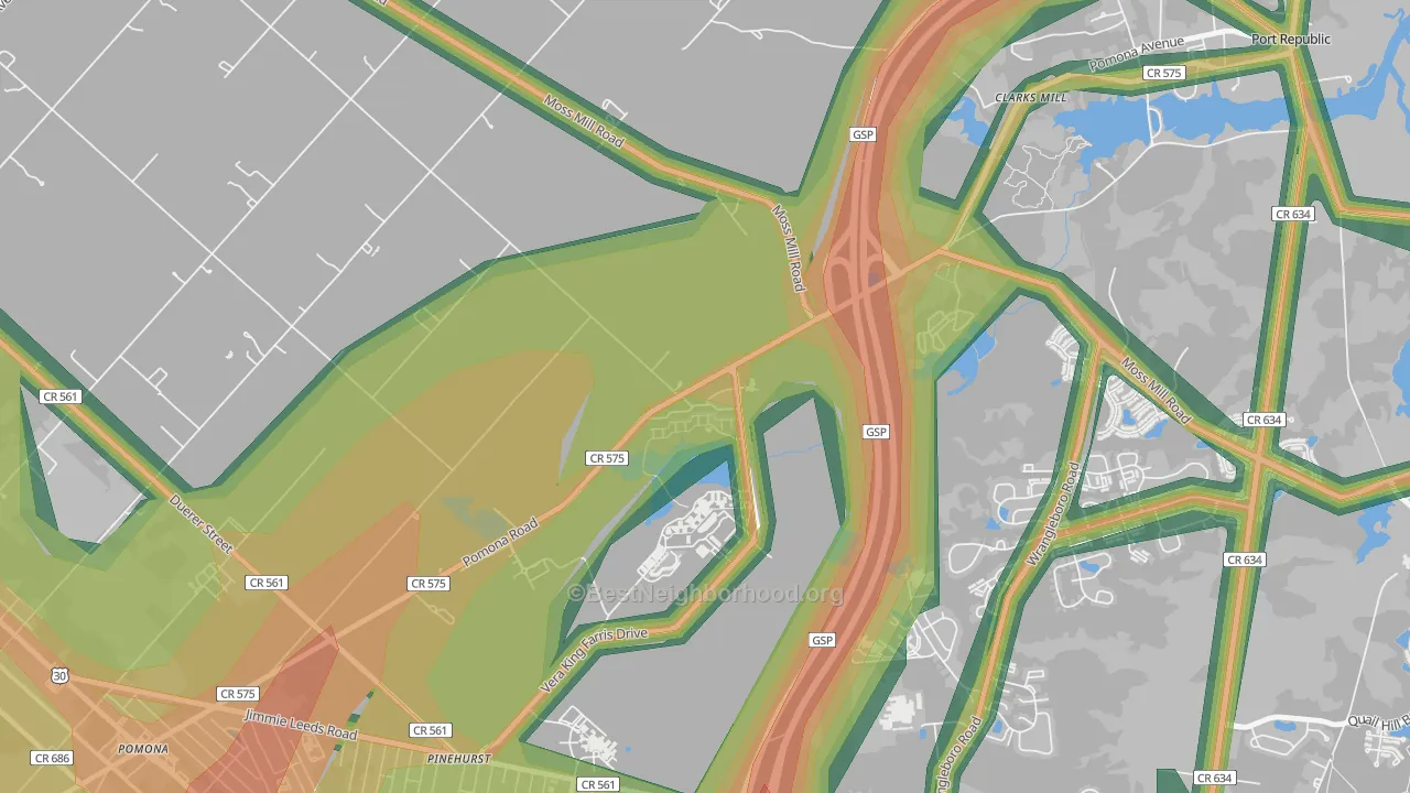 08240, NJ Map of Noise Levels in 08240