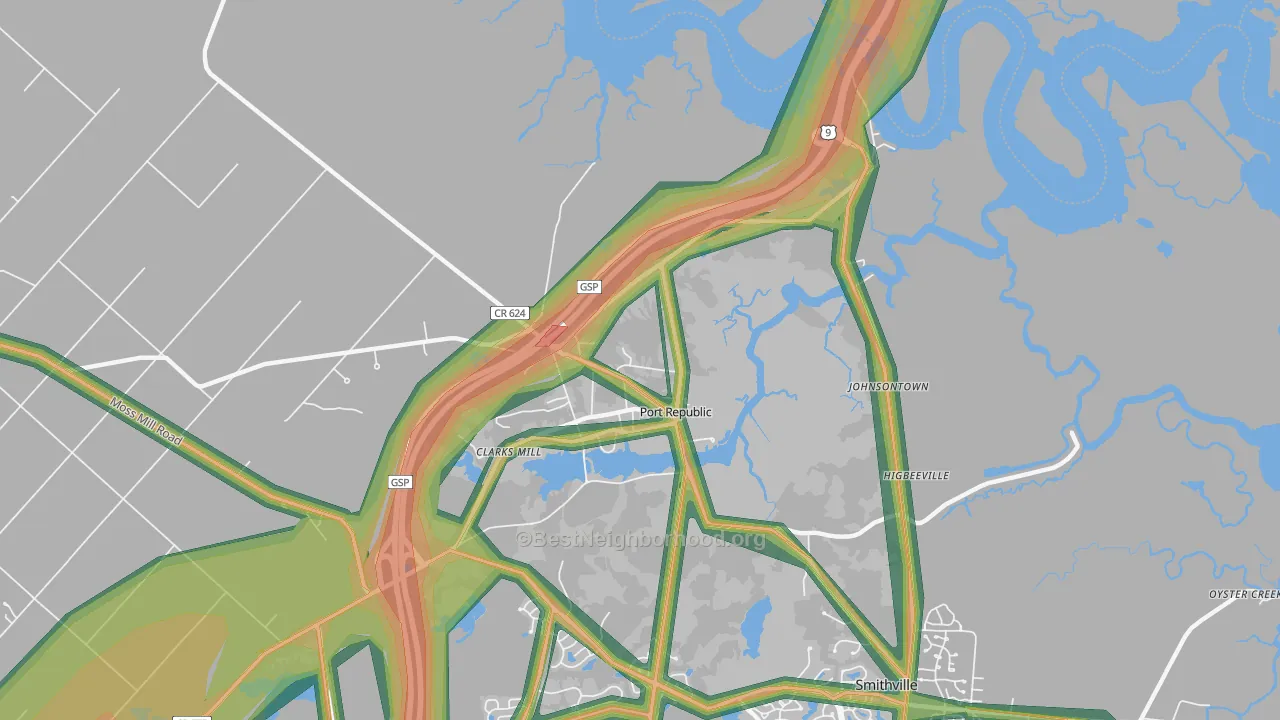 08241, NJ Map of Noise Levels in 08241