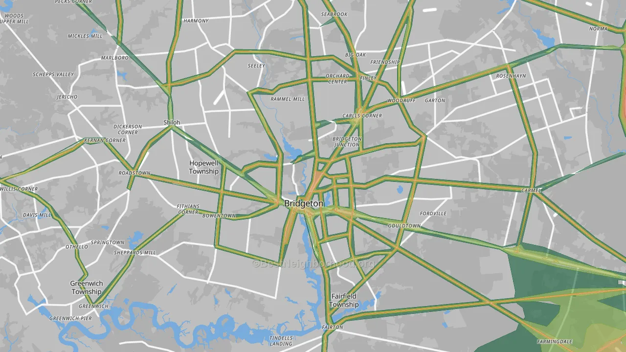 08302, NJ Map of Noise Levels in 08302