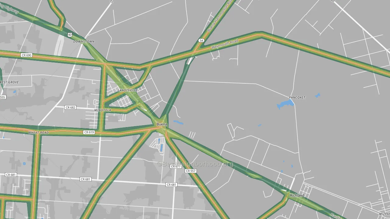 08310, NJ Map of Noise Levels in 08310