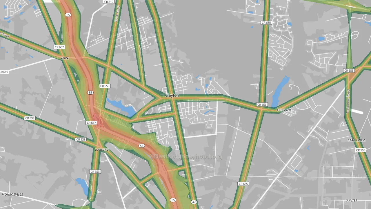 08312, NJ Map of Noise Levels in 08312