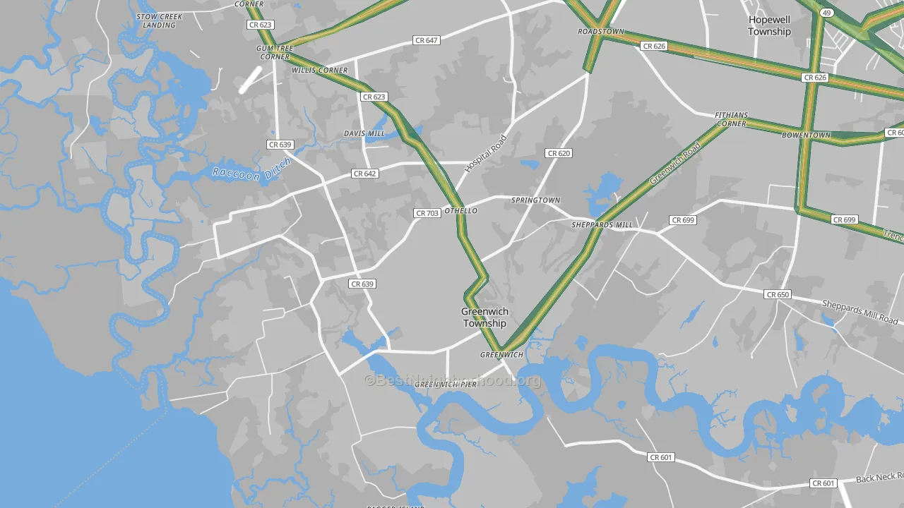 08323, NJ Map of Noise Levels in 08323
