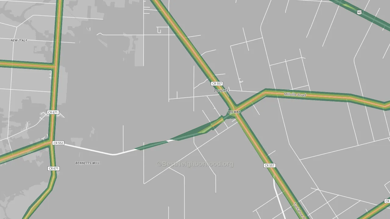 08340, NJ Map of Noise Levels in 08340