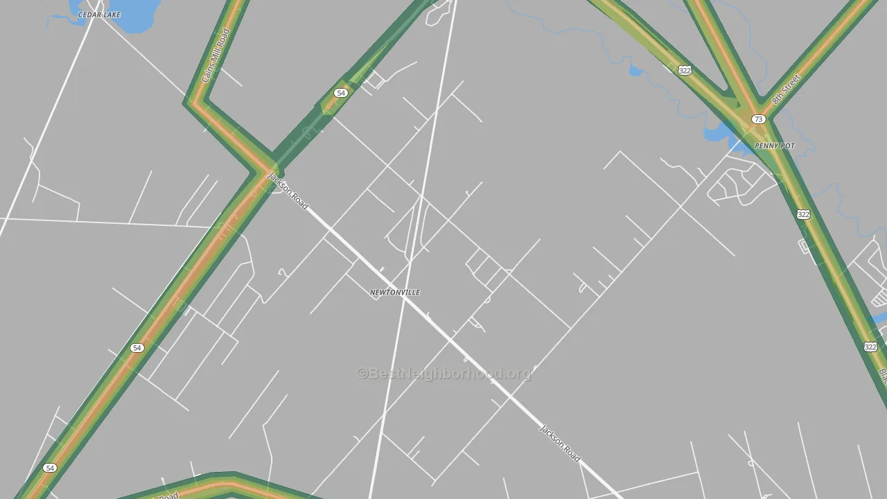 08346, NJ Map of Noise Levels in 08346