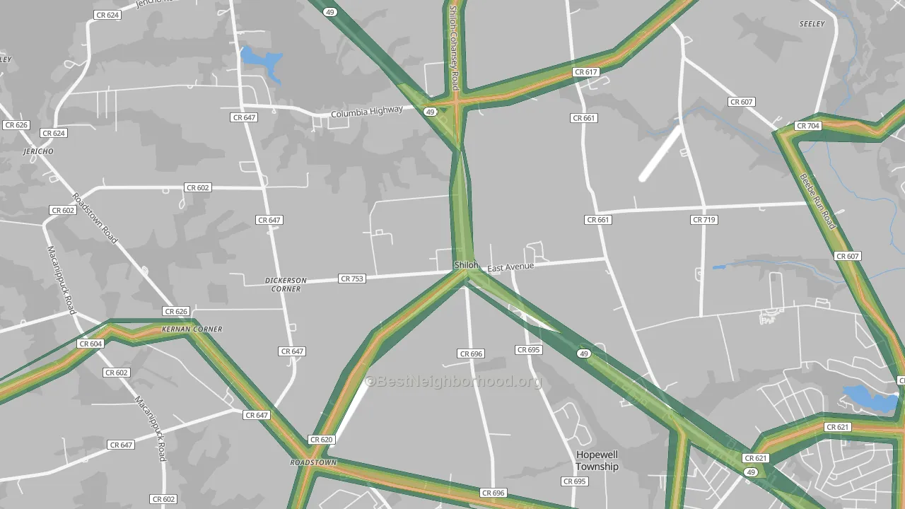 08353, NJ Map of Noise Levels in 08353
