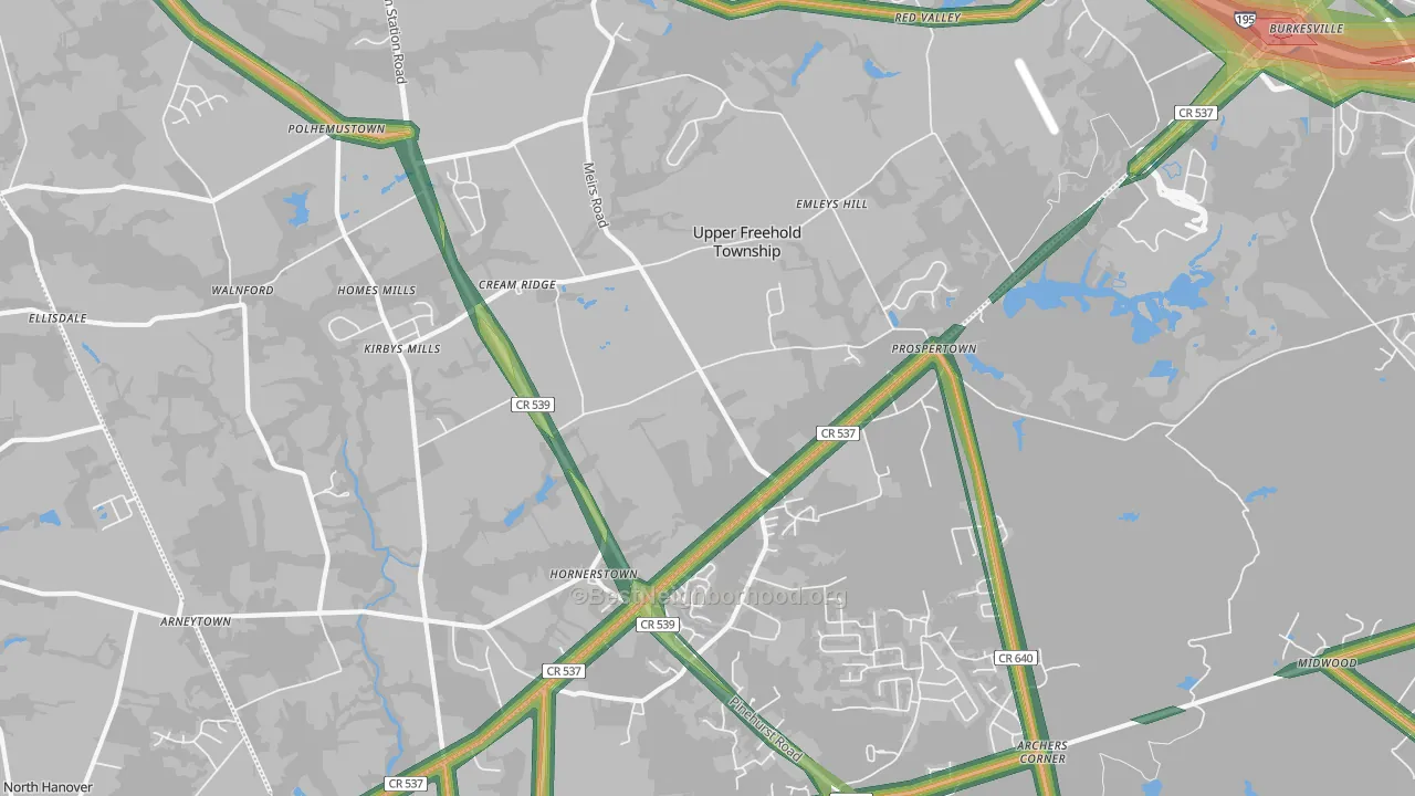 08514, NJ Map of Noise Levels in 08514