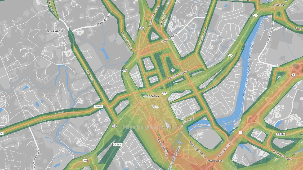 08542, NJ Map of Noise Levels in 08542