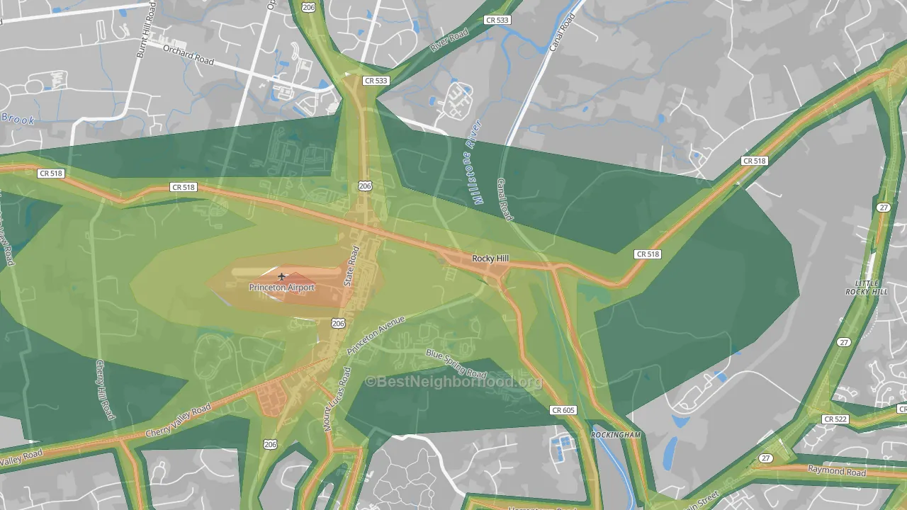 08553, NJ Map of Noise Levels in 08553