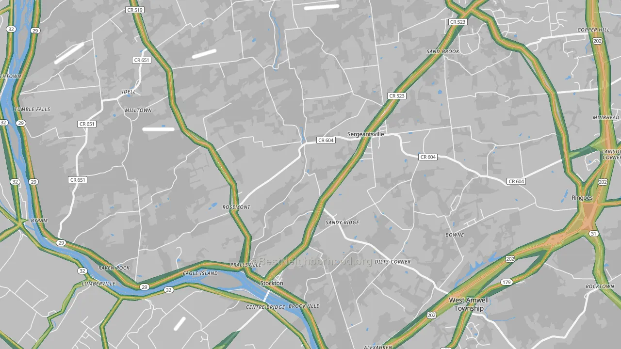 08559, NJ Map of Noise Levels in 08559