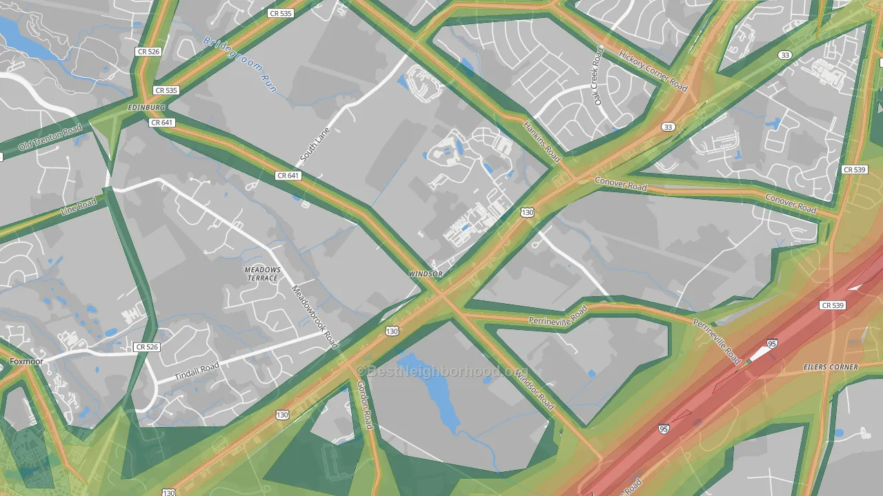 08561, NJ Map of Noise Levels in 08561