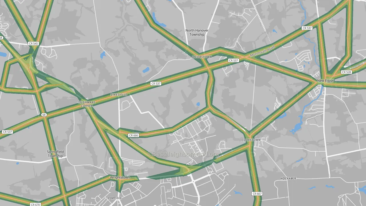 08562, NJ Map of Noise Levels in 08562