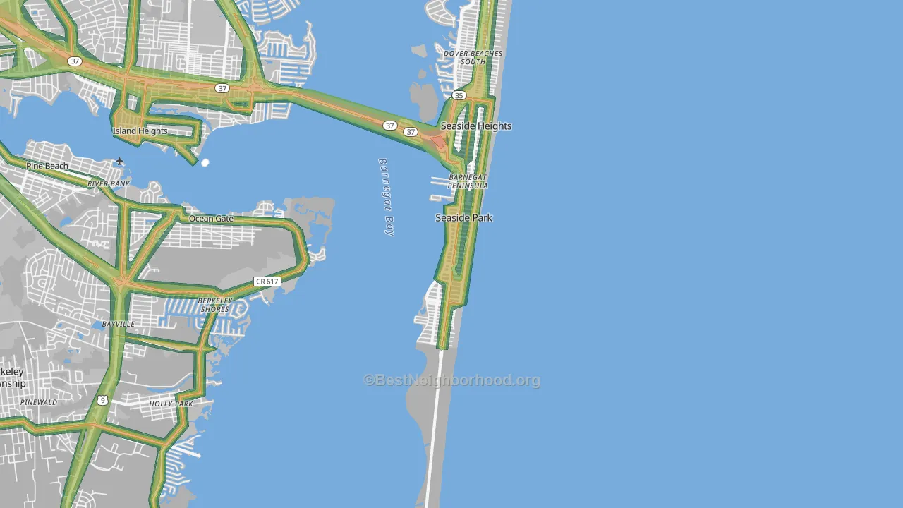 08752, NJ Map of Noise Levels in 08752