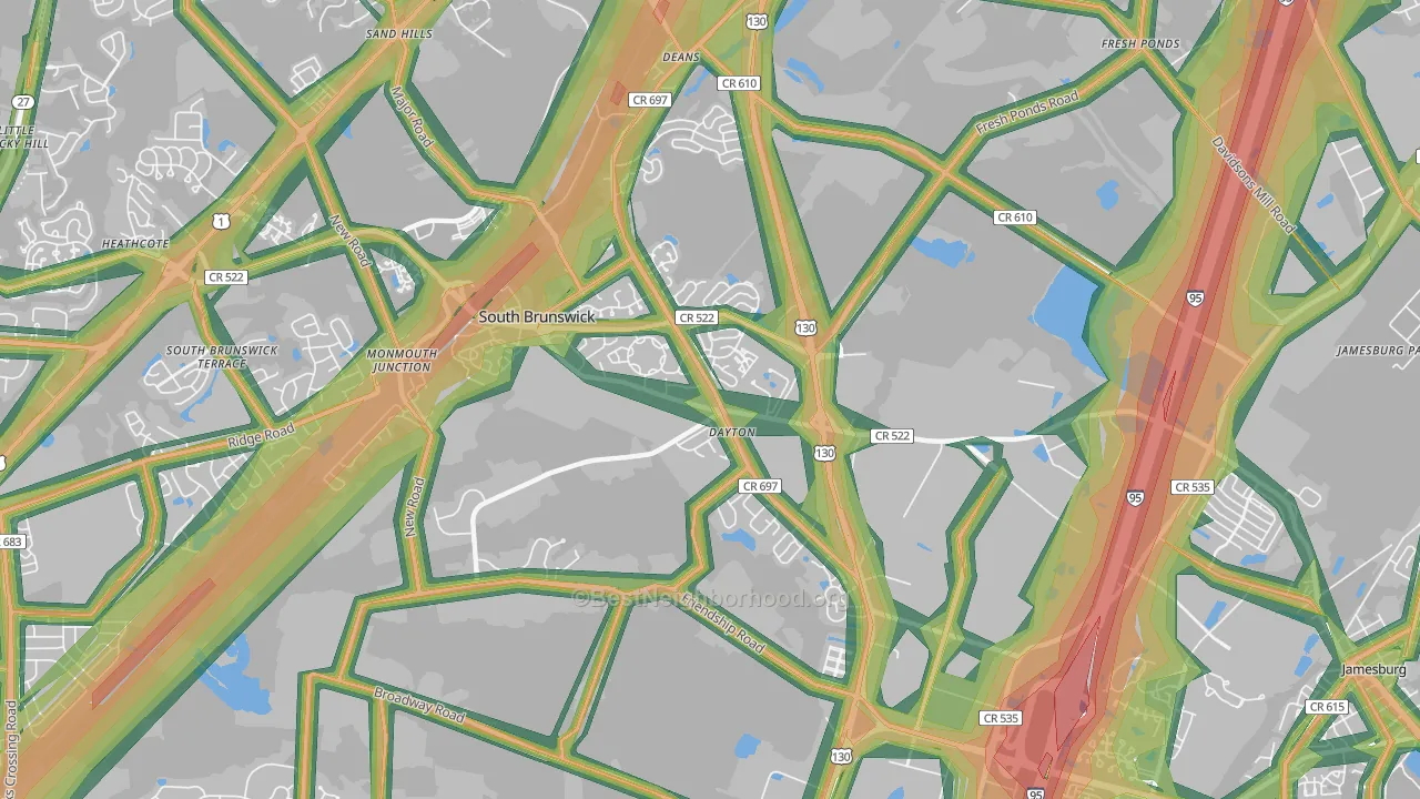08810, NJ Map of Noise Levels in 08810