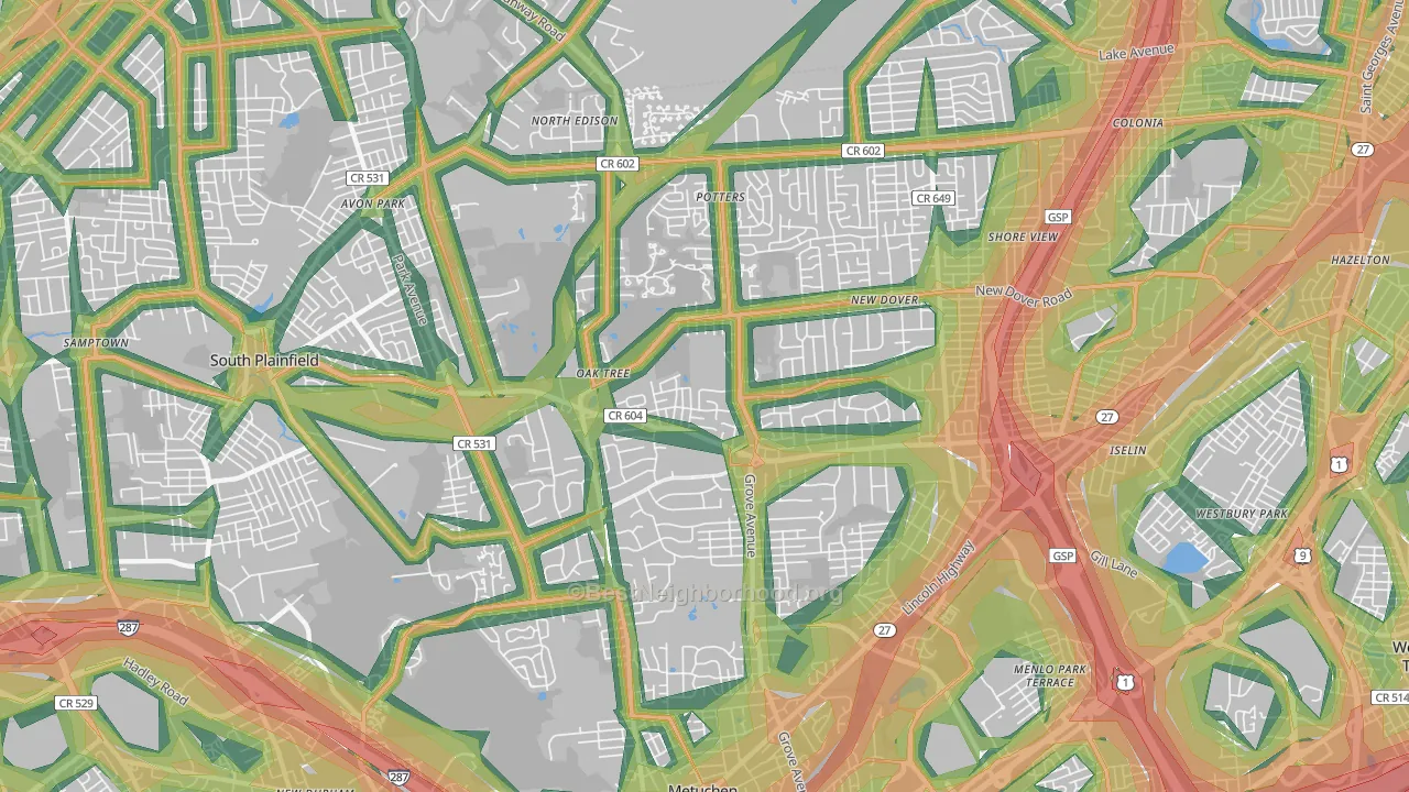 08820, NJ Map of Noise Levels in 08820