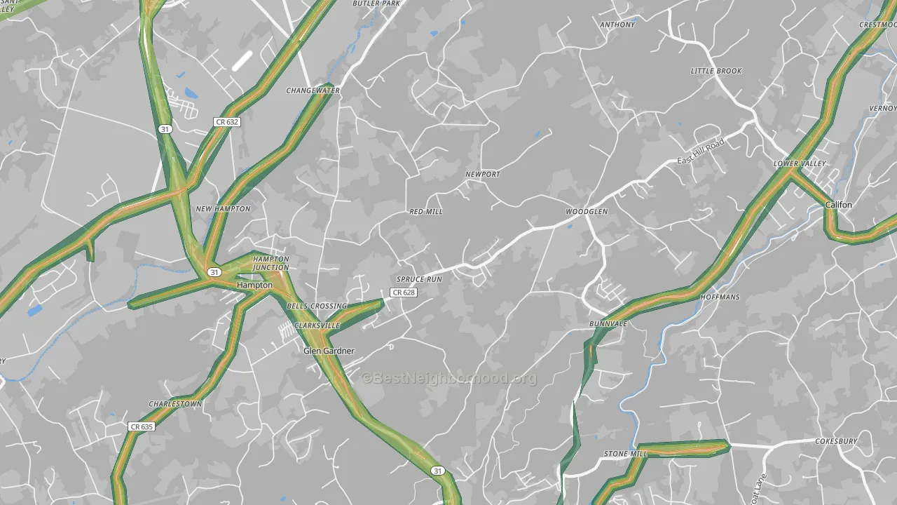 08826, NJ Map of Noise Levels in 08826