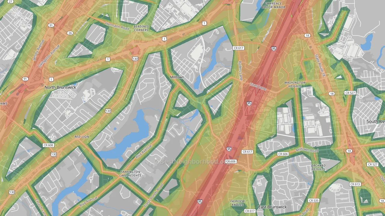 08850, NJ Map of Noise Levels in 08850