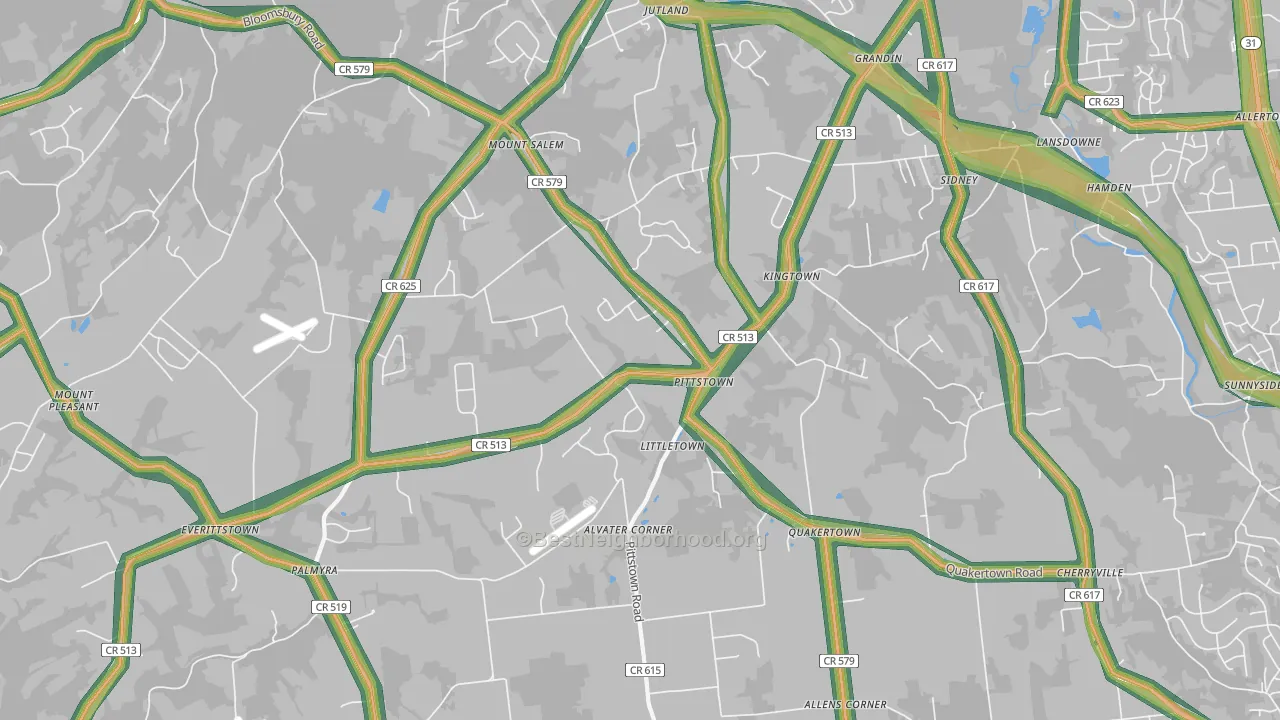08867, NJ Map of Noise Levels in 08867