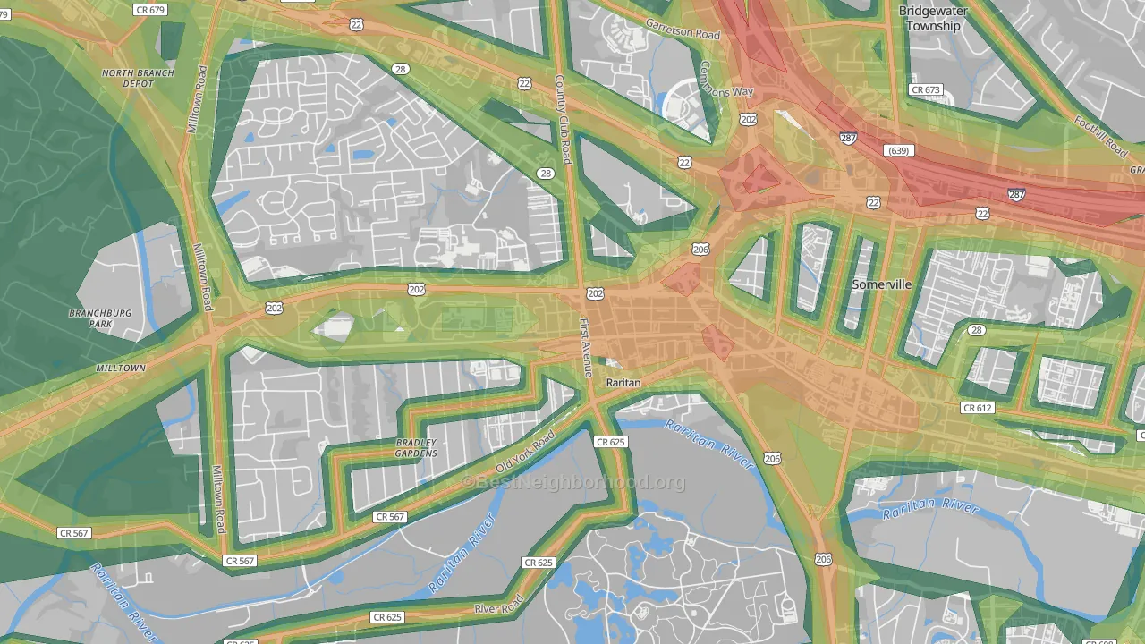 08869, NJ Map of Noise Levels in 08869