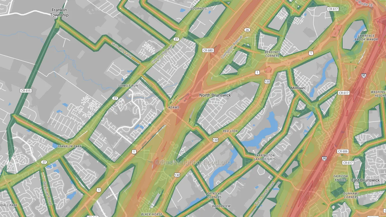 08902, NJ Map of Noise Levels in 08902