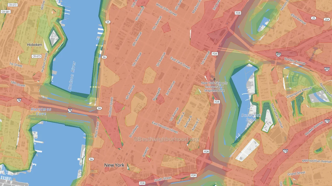 10003, NY Map of Noise Levels in 10003